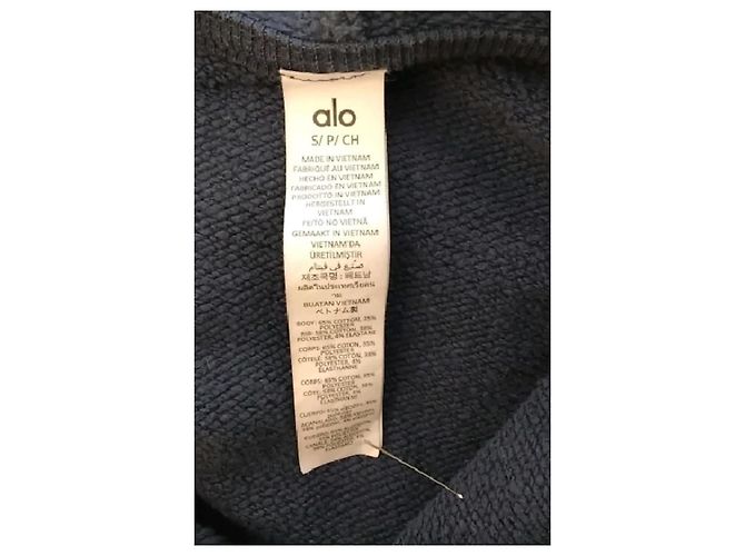 Autre Marque Sudadera con capucha ALO de algodón azul marino - vista 7