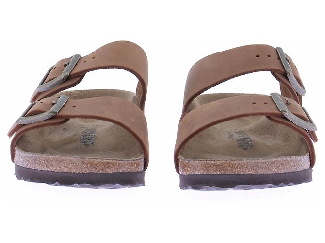 Birkenstock Sandali marroni "Arizona" in pelle oliata - vista 3
