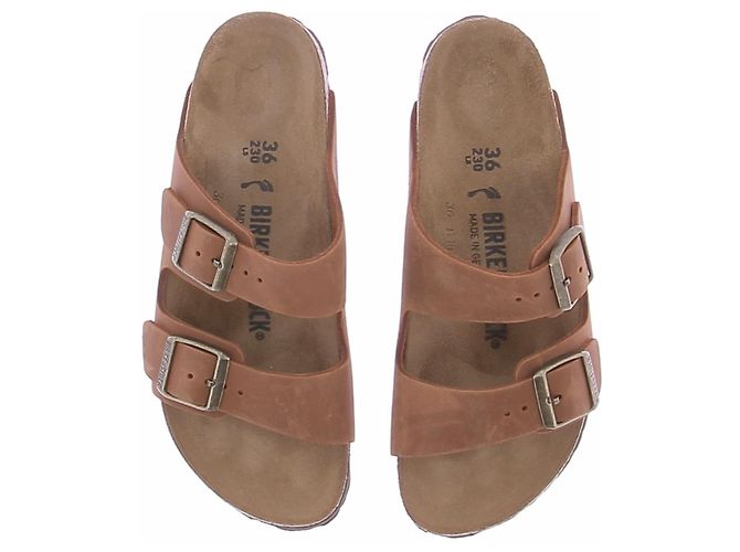 Birkenstock Sandali marroni "Arizona" in pelle oliata - vista 4