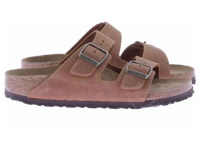 Birkenstock Sandali marroni "Arizona" in pelle oliata - vista 6
