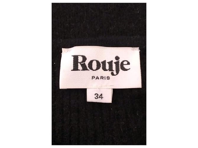 Pull Rouje en laine noire avec nœuds - vue 7