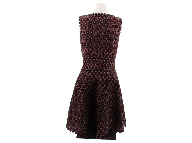 Alaïa Kleid rosa schwarz Viscose - Ansicht 2