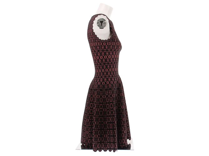 Alaïa Kleid rosa schwarz Viscose - Ansicht 3