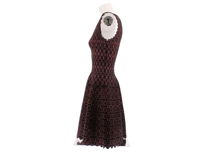 Alaïa Kleid rosa schwarz Viscose - Ansicht 4