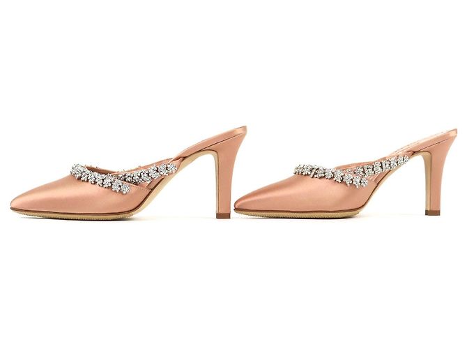 Manolo Blahnik VEDADAMU Mules in raso - vista 3