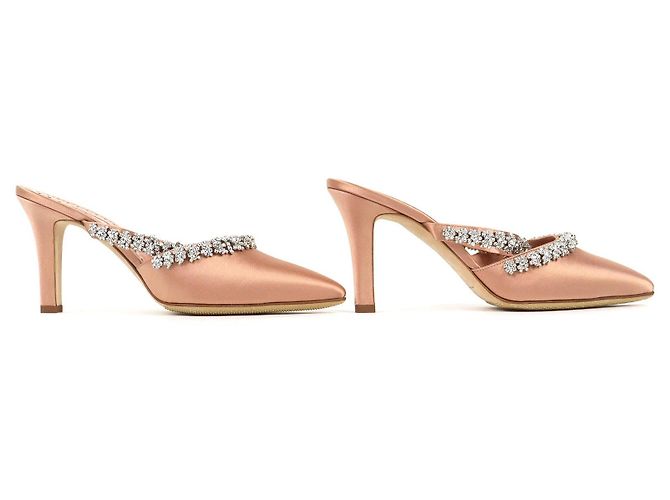 Manolo Blahnik VEDADAMU Mules in raso - vista 4