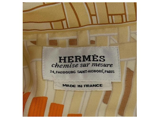 Hermès Hermes CHEMISE SUR MESURE Camicia in seta - vista 4