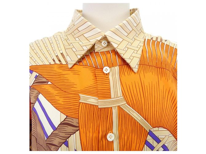 Hermès Hermes CHEMISE SUR MESURE Camicia in seta - vista 5