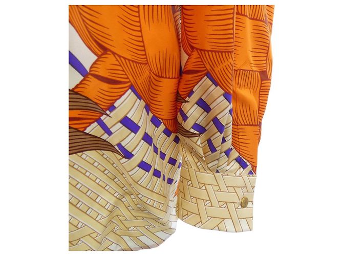 Hermès Hermes CHEMISE SUR MESURE Camicia in seta - vista 6