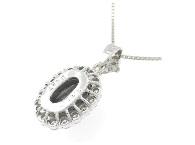 Autre Marque Collana in platino con opale nero e diamante - vista 4