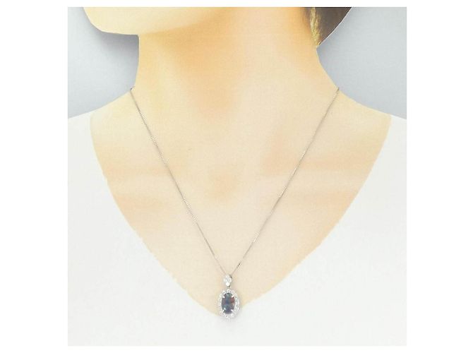 Autre Marque Collana in platino con opale nero e diamante - vista 6