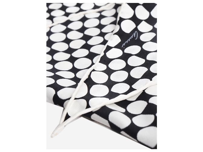 Gucci Lenço de twill de seda com bolinhas preto e branco - vista 3