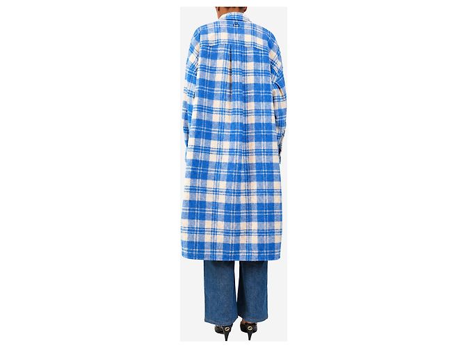 Isabel Marant Gewebter Mantel mit Karomuster Blue Fontizi - Größe UK 6 - Ansicht 2