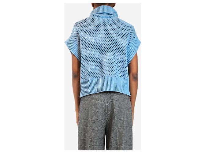 Autre Marque Blaues Mila Mesh-Strickoberteil mit halbem Reißverschluss - size S - Ansicht 2