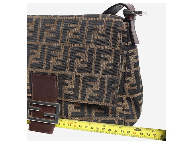 Fendi Borsa a tracolla Mamma Baguette in tela Zucca marrone - vista 11