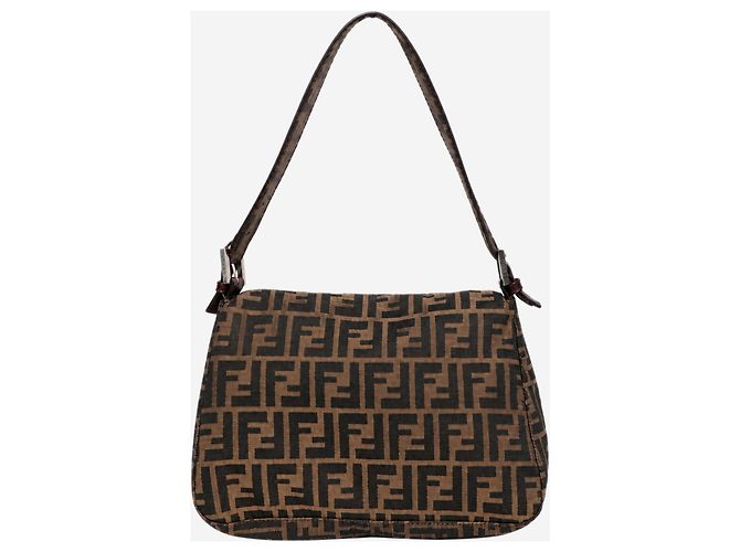 Fendi Borsa a tracolla Mamma Baguette in tela Zucca marrone - vista 3