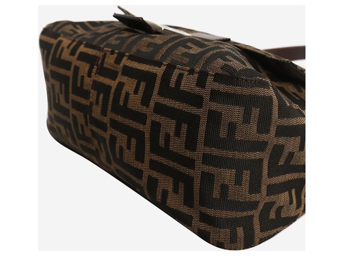 Fendi Borsa a tracolla Mamma Baguette in tela Zucca marrone - vista 4