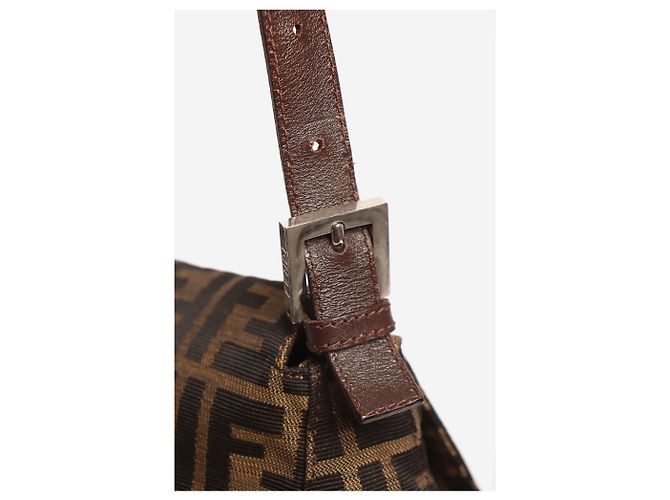 Fendi Borsa a tracolla Mamma Baguette in tela Zucca marrone - vista 7