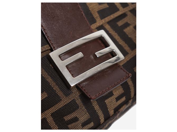 Fendi Borsa a tracolla Mamma Baguette in tela Zucca marrone - vista 8