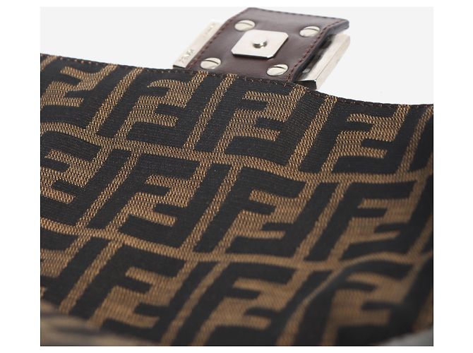 Fendi Borsa a tracolla Mamma Baguette in tela Zucca marrone - vista 9