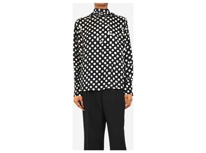 Essentiel Antwerp Blouse à manches longues à pois noirs - size UK 6 - vue 3