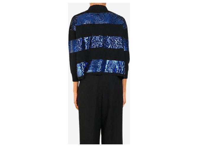 Essentiel Antwerp Navy Sequin Block Strick- Polo-Top - size XS - Ansicht 2