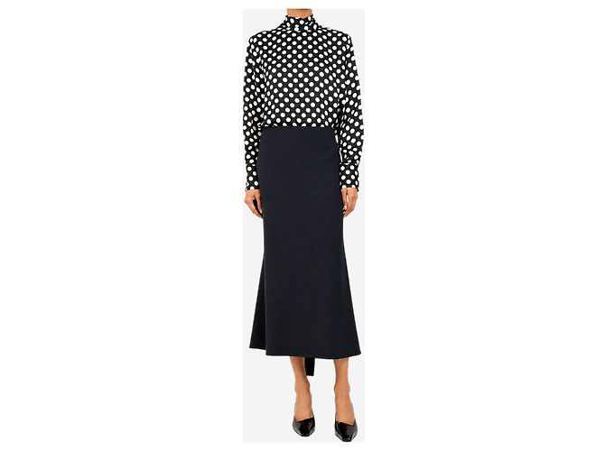 Victoria Beckham Falda midi línea A azul marino - size UK 8 - vista 2