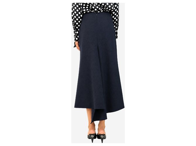 Victoria Beckham Falda midi línea A azul marino - size UK 8 - vista 3