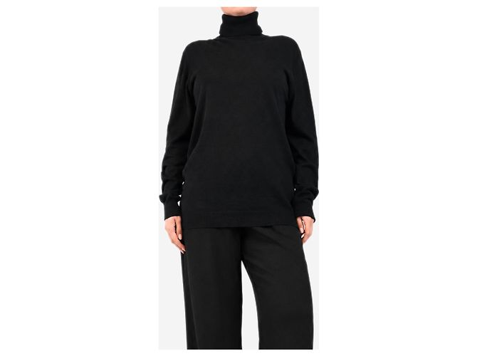 Autre Marque Rollkragenpullover aus Wollstrick in Marineblau - size L - Ansicht 3