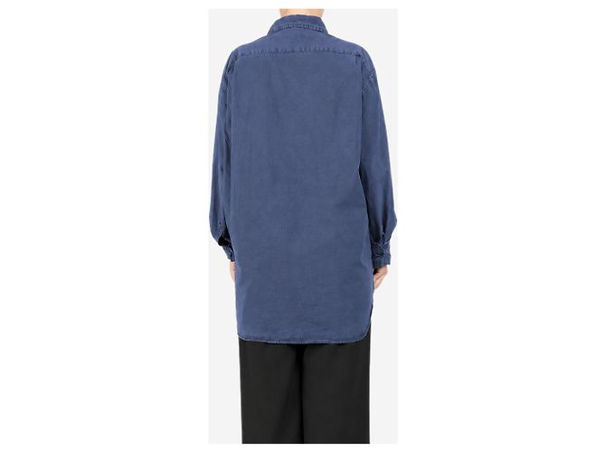 Autre Marque Blusa de algodón de manga larga azul marino - talla M - vista 2