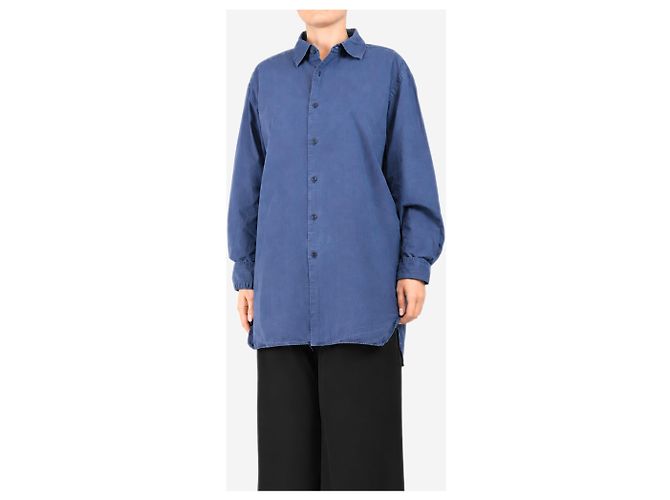 Autre Marque Blusa de algodón de manga larga azul marino - talla M - vista 3