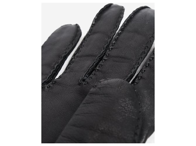 Guanti Hermès in pelle di agnello nera - vista 5