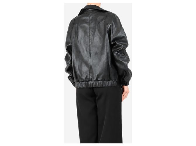 Autre Marque Schwarze Lederjacke - Größe UK 10 - Ansicht 2