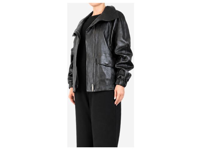 Autre Marque Schwarze Lederjacke - Größe UK 10 - Ansicht 3