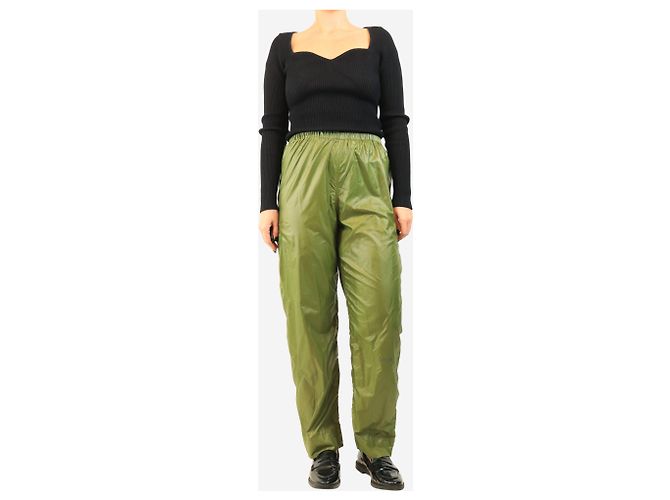 Ganni Grüne elastische Nylonhose - size UK 10 - Ansicht 2