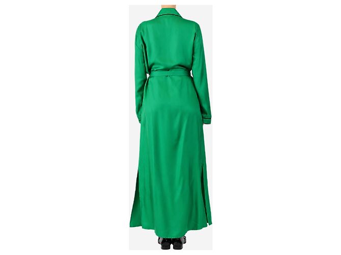 Prada Grünes Seidenkleid mit Gürtel - Größe UK 12 - Ansicht 2