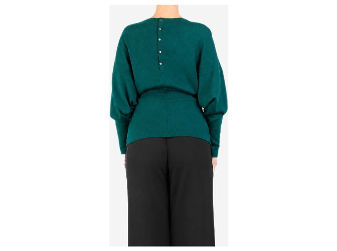 Alaïa Dunkelgrüner Wollpullover - size L - Ansicht 2