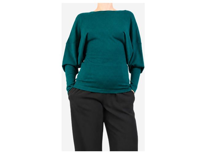 Alaïa Dunkelgrüner Wollpullover - size L - Ansicht 3