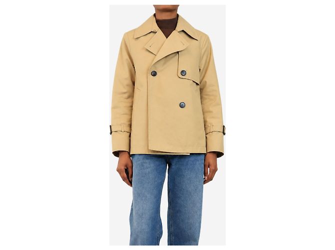Weekend Max Mara Beiger doppleireihiger Trenchcoat-Jacke - size UK 6 - Ansicht 3