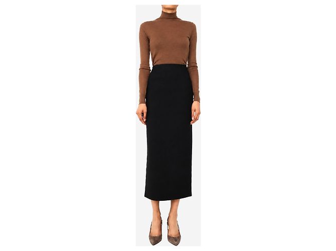 Autre Marque Falda lápiz de punto de crepé negra - size XS - vista 2