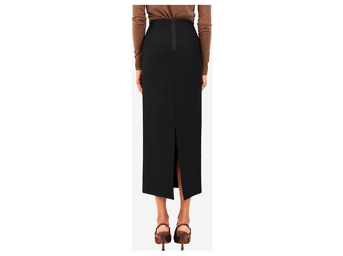 Autre Marque Falda lápiz de punto de crepé negra - size XS - vista 3