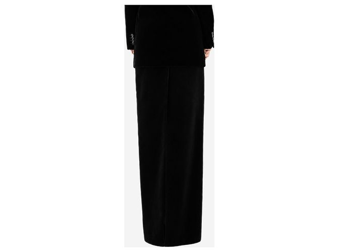 Autre Marque Falda maxi de terciopelo negro - size UK 14 - vista 3