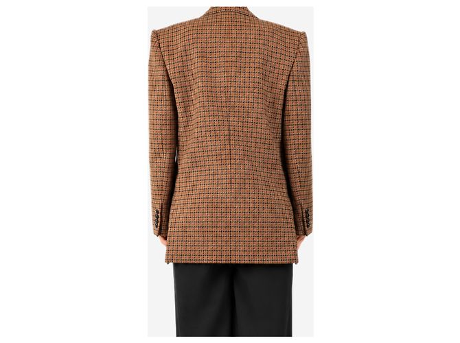 Chloé Blazer cruzado de cuadros marrón - talla UK 10 - vista 2