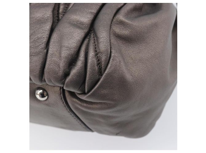 Miu Miu Matelasse Hand Bag Leather Gray Silver - vista 13