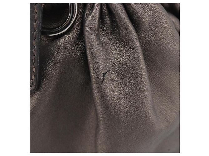 Miu Miu Matelasse Hand Bag Leather Gray Silver - vista 6