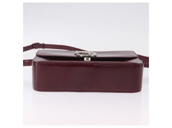 Panthère Cartier PANTHERE Shoulder Bag Patent leather Bordeaux Silver - vista 11