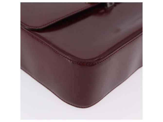 Panthère Cartier PANTHERE Shoulder Bag Patent leather Bordeaux Silver - vista 12