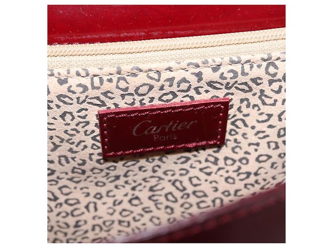 Panthère Cartier PANTHERE Shoulder Bag Patent leather Bordeaux Silver - vista 20