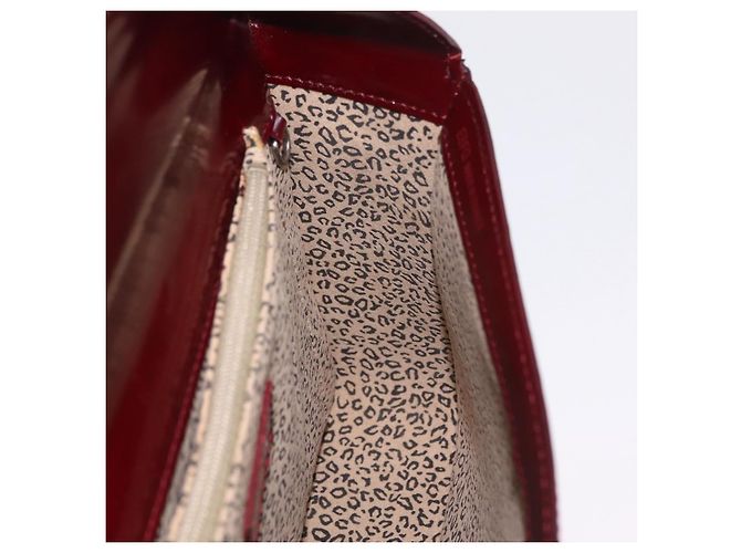 Panthère Cartier PANTHERE Shoulder Bag Patent leather Bordeaux Silver - vista 22