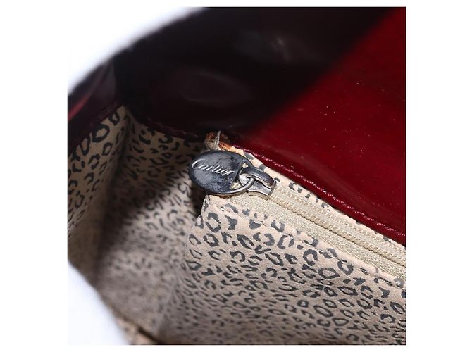 Panthère Cartier PANTHERE Shoulder Bag Patent leather Bordeaux Silver - vista 24